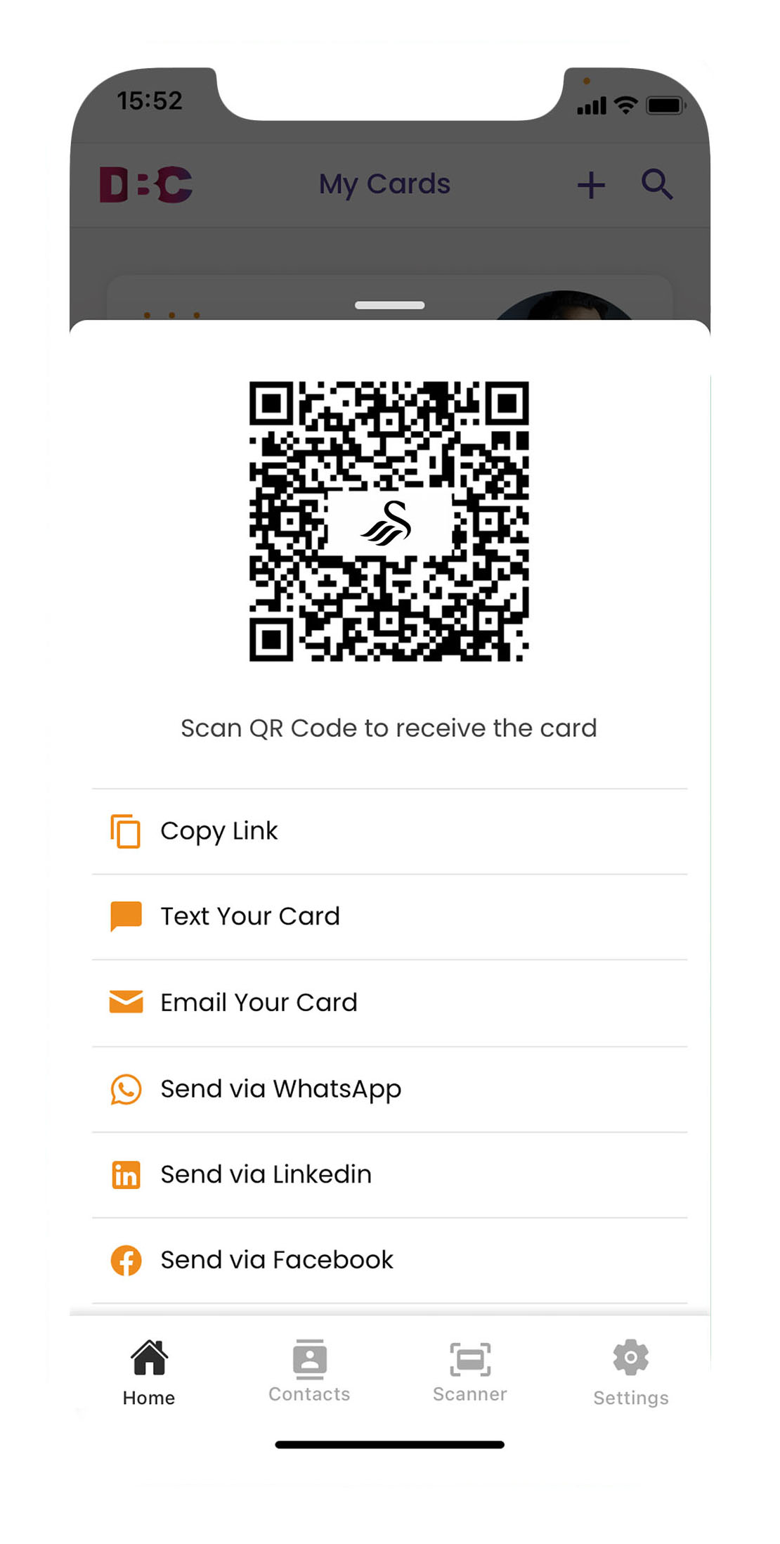 screenshot of Sailax Digital Business Cards